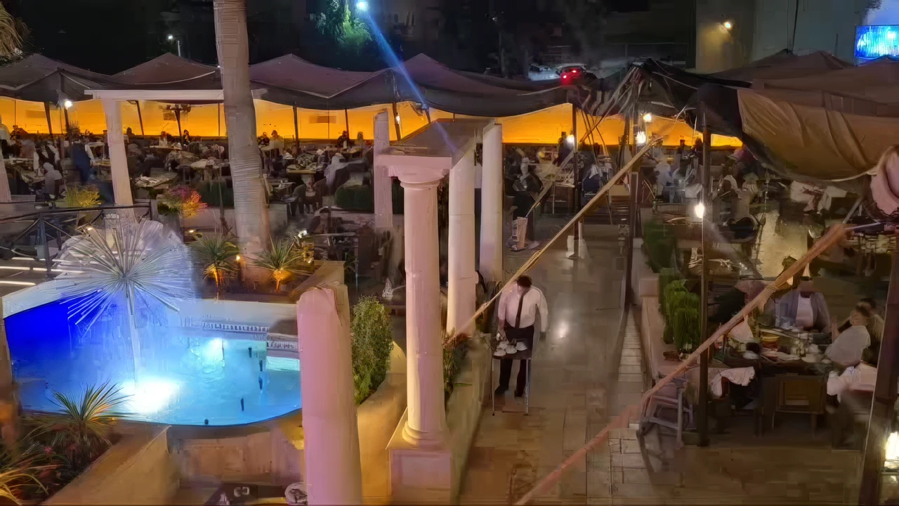 The restaurant’s real Arabian tent and seating, from its official Instagram